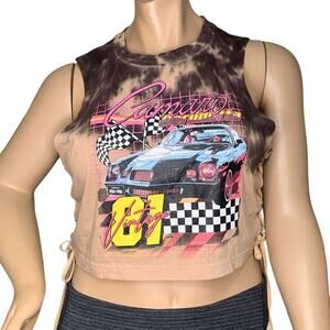 Chemistry Crop Top Vintage Camaro 1981 Sleeveless Brown/Tan Crewneck Size L